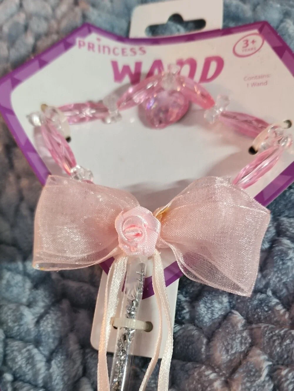 Disney Pink Glitter Mary Jane Dress Shoes with Bow & Wand Sz 6.5